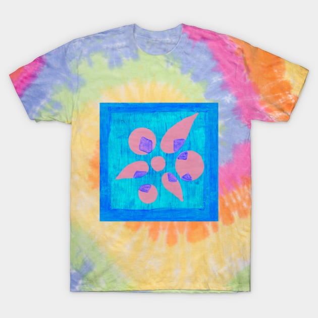 Abstract Flower - Pink and Blue T-Shirt by MitaDreamDesign